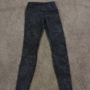 Lululemon Athletica Black and White Swirl Leggings